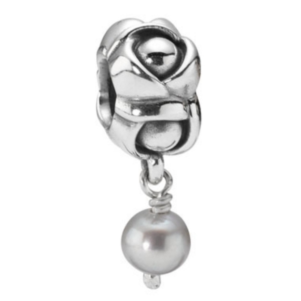 Pandora grey pearl My Wish retired dangled charm